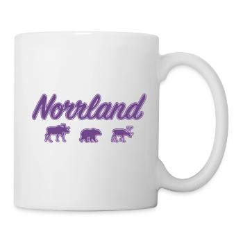 Norrland Schriftzug Silhouette Schweden Lila - Tasse - Weiß - Rechts