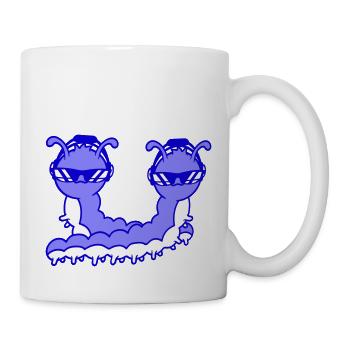 2 DJ Caterpillars Crew Musique de fête Deux amis Équipe - Mug blanc - blanc - Droite
