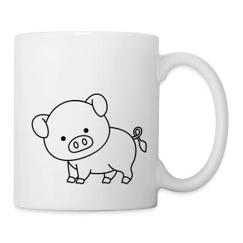 Cochon - Mug blanc - blanc - Droite