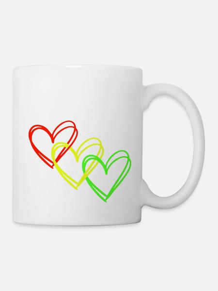 Herzen <3 Herzkette ♥ Liebe - Tasse - Weiß