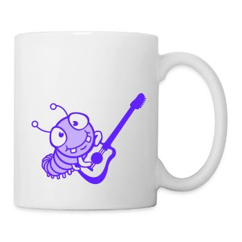 Cute Caterpillar Guitar Playing Cool Insect Animal Music - Mug - white - Right