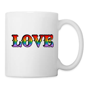 Amour arc-en-ciel rétro - Mug blanc - blanc - Droite
