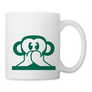 3 Wise Monkeys Speak Nothing Talk Keeps Mouth Shut - Mug - white - Right