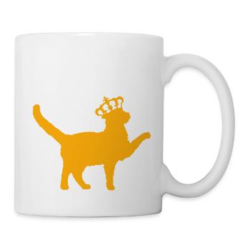Couronne King Cat Royale Silhouette de la Reine - Mug blanc - blanc - Droite