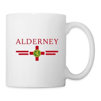 J’aime Aurigny, T-shirt design de style élégance - Mug blanc - blanc - Droite