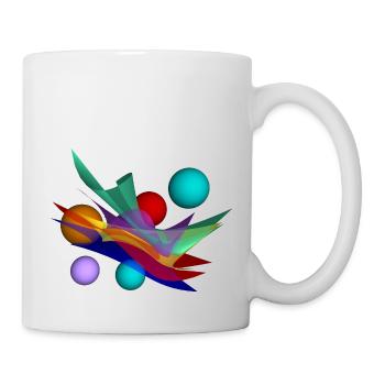 Design mit bicubic waves - Tasse - Weiß - Rechts