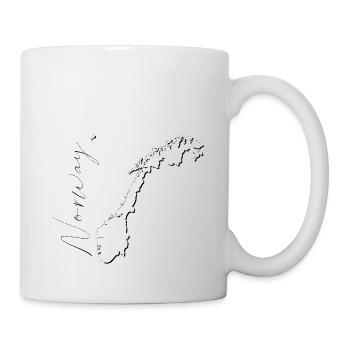 Norway map as outline EN - Mug - white - Right
