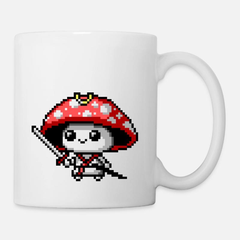 8bit Mushroom Samurai - Mug - white