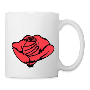 Jolie belle fleur de rose feuille roses romantique - Mug blanc - blanc - Droite