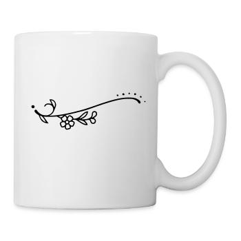 Geschwungene Linie Blumen - Tasse - Weiß - Rechts