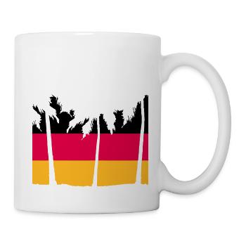 Deutschland Flagge Schwarz Rot Gold Palme Streifen - Tasse - Weiß - Rechts