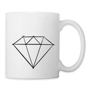 Edelstein Symbol Zeichnung - Tasse - Weiß - Rechts