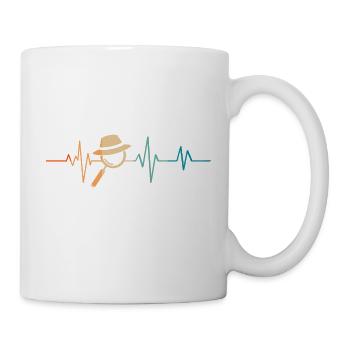 Retro Heartbeat Magnifying Glass - Mug - white - Right