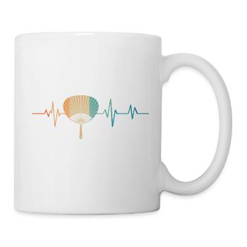Heartbeat Retro Japanese Fan - Mug - white - Right