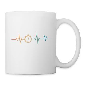 Heartbeat Retro Stopwatch - Mug - white - Right