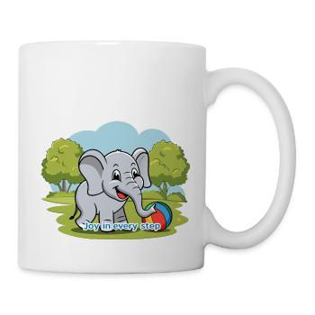 ELEFANTEN, FREUDE AUF SCHRITT UND TRITT - Tasse - Weiß - Rechts