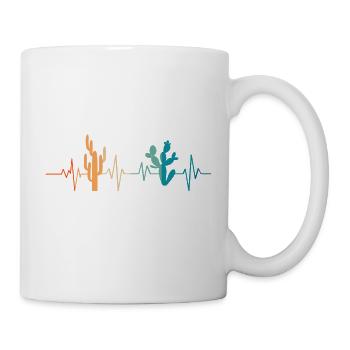 Kaktus Herzschlag - Geschenkidee - Tasse - Weiß - Rechts
