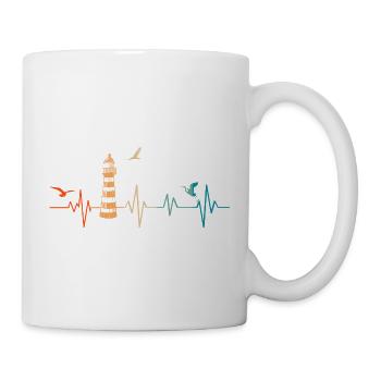 Heartbeat Lighthouse - Gift Idea - Mug - white - Right