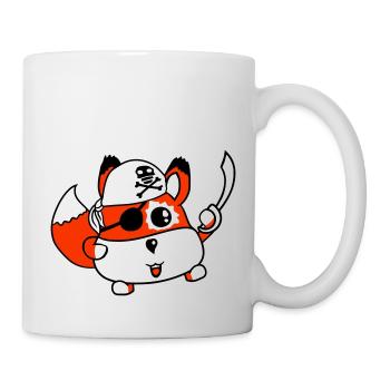 Petit renard mignon pirate animal sabre oeil patch - Mug blanc - blanc - Droite