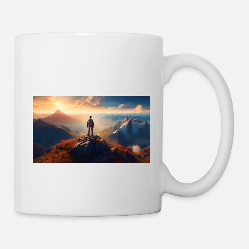 Alpiniste au sommet - Mug blanc - blanc