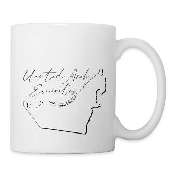 (UAE) Emirates map as outline EN - Mug - white - Right