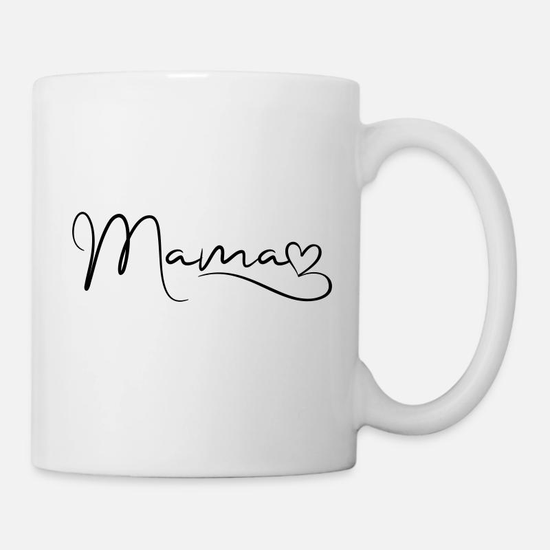 Mama Schrift mit Herz - Tasse - Weiß