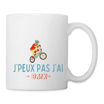 Je peux pas j'ai BMX - Mug blanc - blanc - Droite