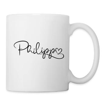 Philipp Name Vorname Herzdekor - Tasse - Weiß - Rechts