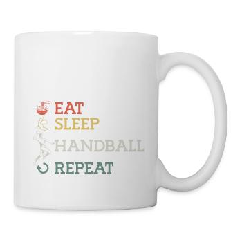 Eat Sleep Handball Repeat - Sportliches Design für - Tasse - Weiß - Rechts