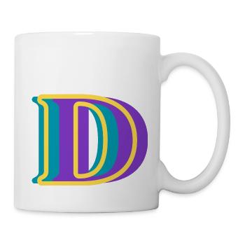 Mehrfarbiger Buchstabe d – originelle Geschenkidee - Tasse - Weiß - Rechts