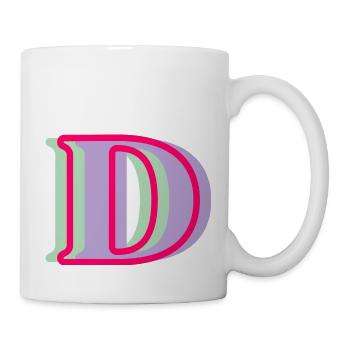 Mehrfarbiger Buchstabe d – originelle Geschenkidee - Tasse - Weiß - Rechts