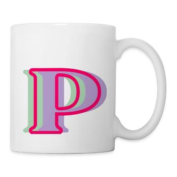Mehrfarbiger Buchstabe p - Tasse - Weiß - Rechts