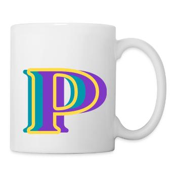 Mehrfarbiger Buchstabe p - Tasse - Weiß - Rechts
