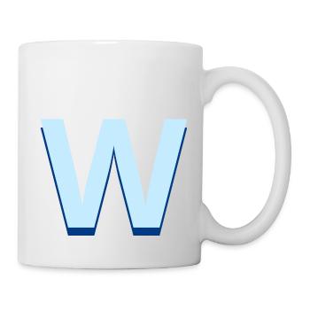 Lettre w bleu pop et moderne - Mug blanc - blanc - Droite
