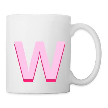 Pop und moderner rosa Buchstabe w - Tasse - Weiß - Rechts