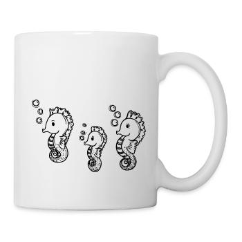 Drei kleine Seepferdchen - Tasse - Weiß - Rechts