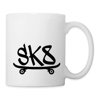 SK8 Skate Skateboard Skater Skatergirl Skaterboy - Mug blanc - blanc - Droite