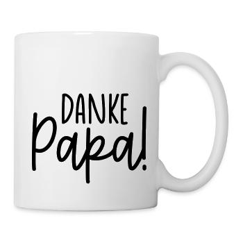 Papa Papi Vater Tochter Sohn Vatertag Männer Shirt - Tasse - Weiß - Rechts
