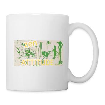 Abstract painting zen attitude, green, buddhism - Mug - white - Right
