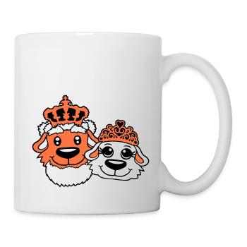 Deux Chiens Couronne Roi Reine Souverain Majesté - Mug blanc - blanc - Droite