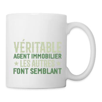 Véritable agent immobilier Cadeau Humour - Mug blanc - blanc - Droite