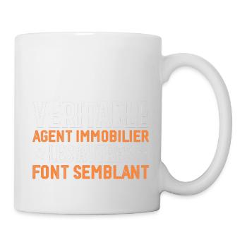 Véritable agent immobilier Cadeau Humour - Mug blanc - blanc - Droite