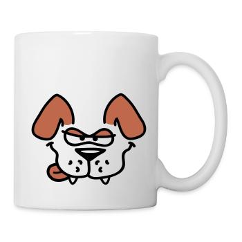 Le chien a l’air méchant Dangereux Drôle Lèche la langue - Mug blanc - blanc - Droite