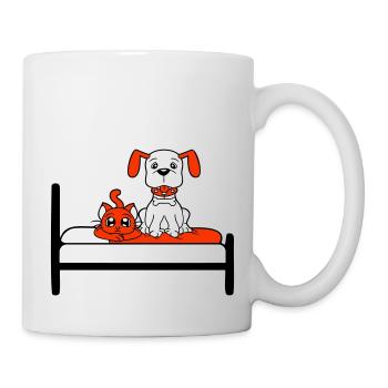 Dog Bed Cat Two Friends Team Kitten 2 Crew - Mug - white - Right