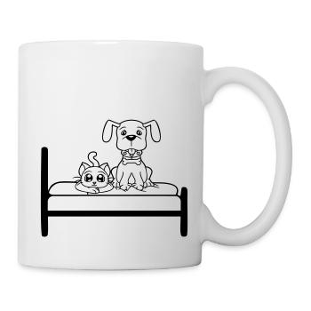 Dog Bed Cat Two Friends Team Kitten 2 Crew - Mug - white - Right