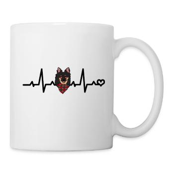 Chihuahua Chien Heartbeat Line ECG Ligne de cœur Amour - Mug blanc - blanc - Droite