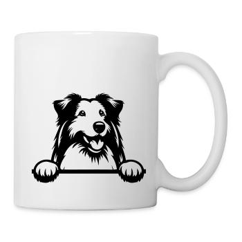Collie barbu - Mug blanc - blanc - Droite