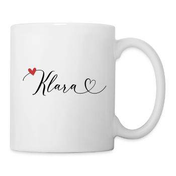 Klara Surname First name Calligraphy Heart - Mug - white - Right