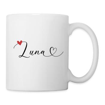 Luna Name First Name Calligraphy Heart - Mug - white - Right
