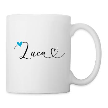 Luca Nom Prénom Calligraphie Coeur - Mug blanc - blanc - Droite